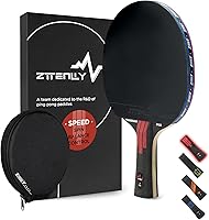 Vista 1 de Ping Pong Paddle with Carbon Technology Performance-Series,7-ply Finest Blade, Expert Speed/Edge/Balance, Thicker Protector Case Table Tennis