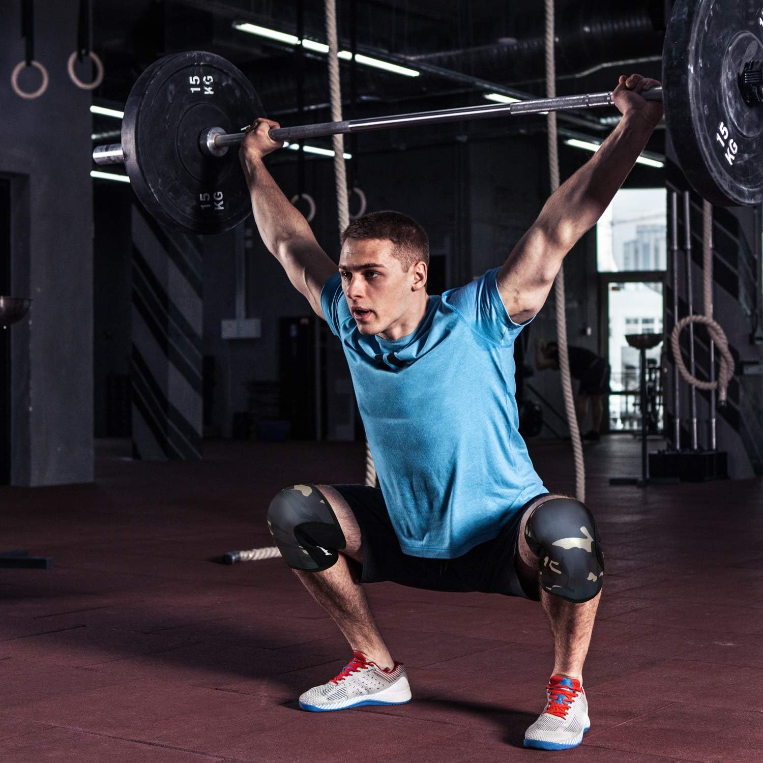 Knee Sleeves (1 Pair), 7mm Compression Knee Braces for Squats,Weightlifting,Powerlifting,Cross Training for Men & Women (Large)