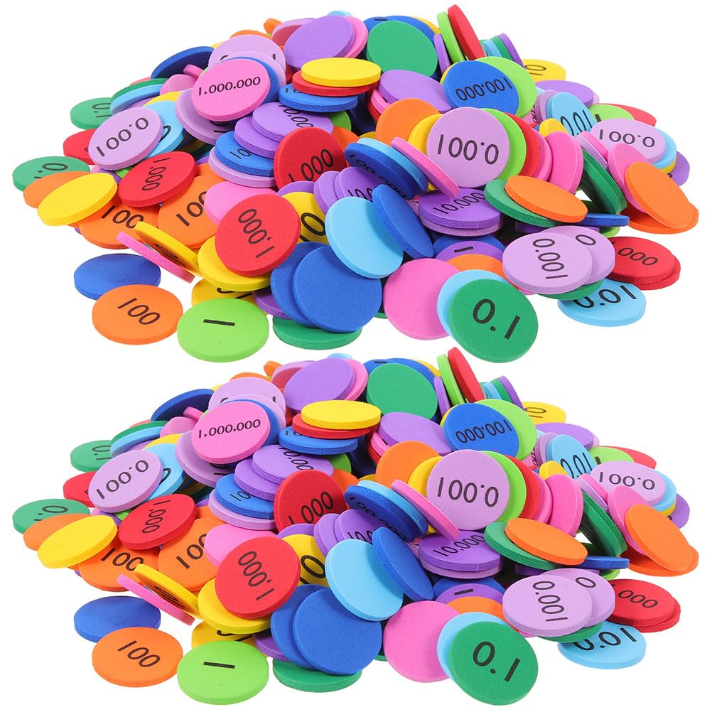 SAFIGLE320PCS Place Value Disks Counting Chips With Manipulatives Mats - Math Counters Colorful Number Counting Disks Arithmetic Cognition Props