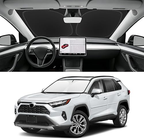 Miniatura 8 de Parasol de parabrisas de ajuste personalizado para Nissan Titan 2017-2024, bloquea los rayos UV y el calor, parasol de ventana delantera, fácil