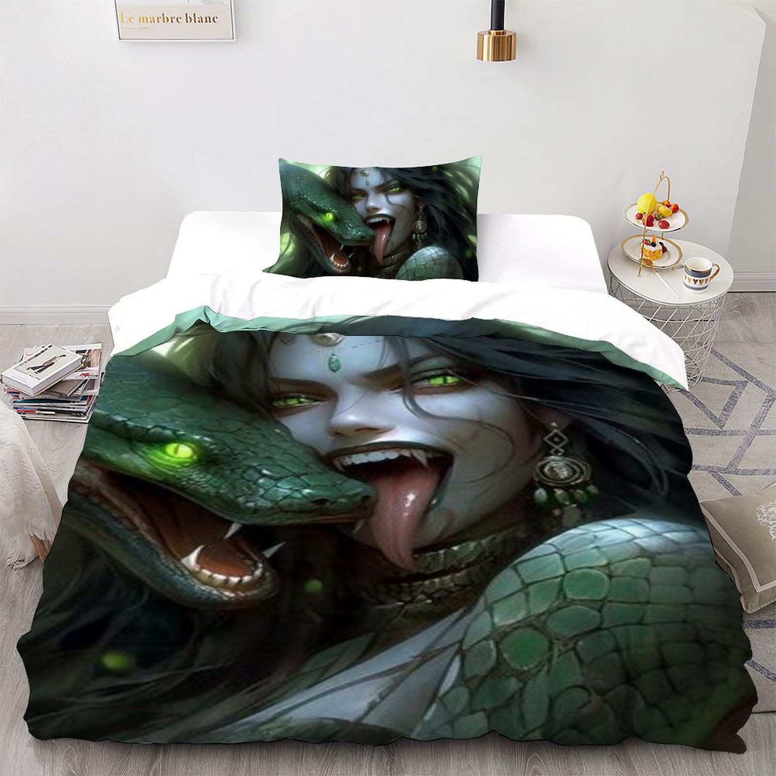 Housse de couette 135x200cm microfibre imprimé 3d animaux sans pli