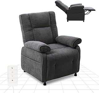 FLEXISPOT Elektrischer Relaxsessel mit Liegefunktion 105°–155°, zusätzliche Schnellbedienung für Aufrichten und Zurückstellen, extra Dicke Polsterung, belastbar bis 150 kg, X3(Dunkelgrau)