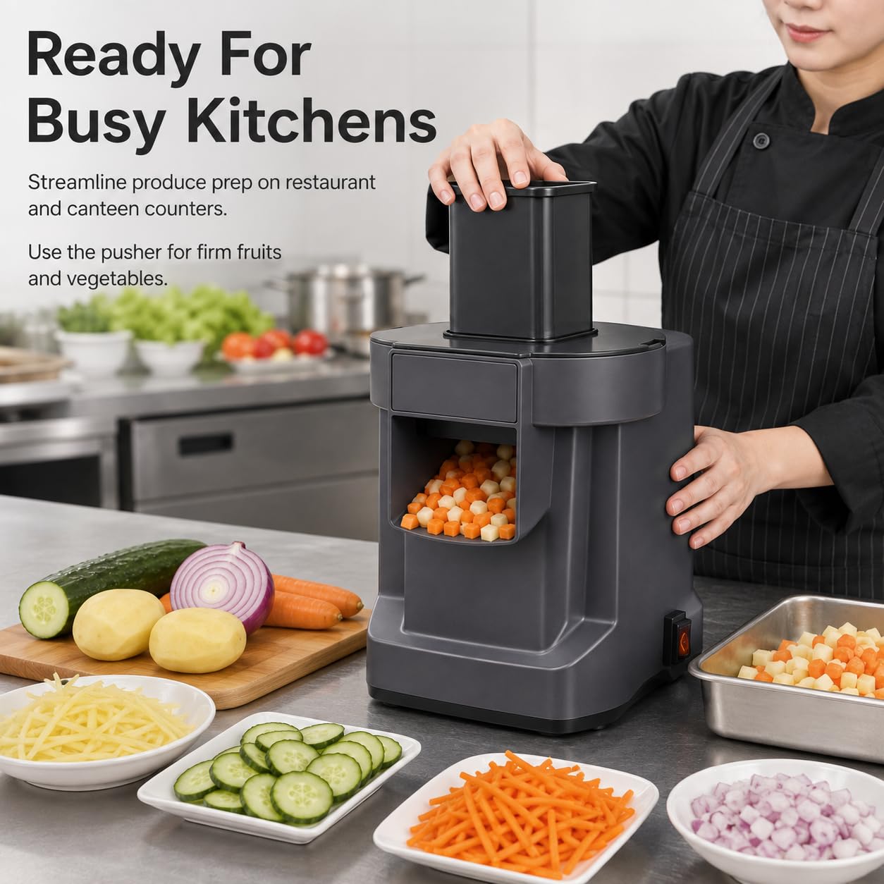 Robot da cucina elettrico commerciale 3 in 1, fette da 2,5 mm