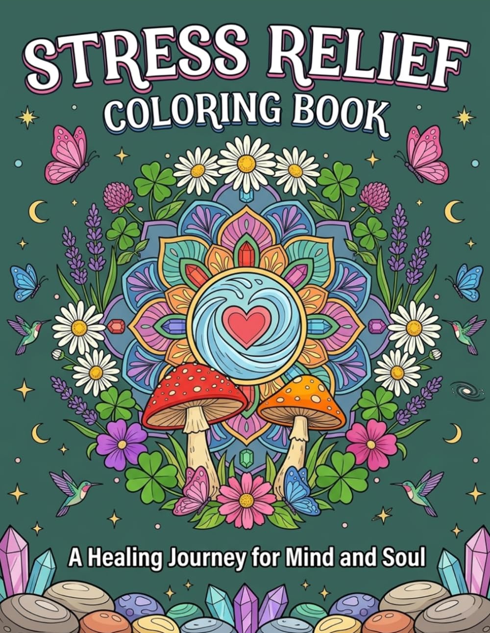 Stress Relief Coloring Book: A Healing Journey for Mind and Soul: Enchanted Mandala Patterns, Nature's Wonders