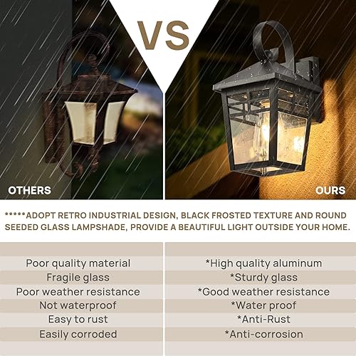 Miniatura 5 de Paquete de 2 lámparas de pared del atardecer al amanecer, lámpara exterior de montaje en pared, farol de pared de aluminio antioxidante blanco con