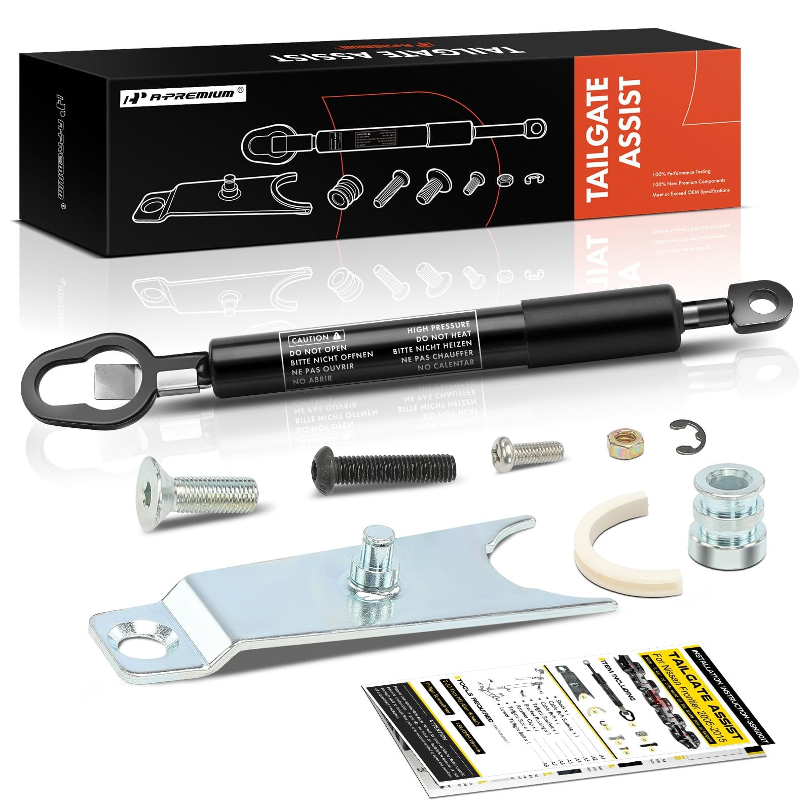 A-Premium Rear Tailgate Left Assist Lift Support Gas Spring Compatible with Nissan Frontier 2005-2020