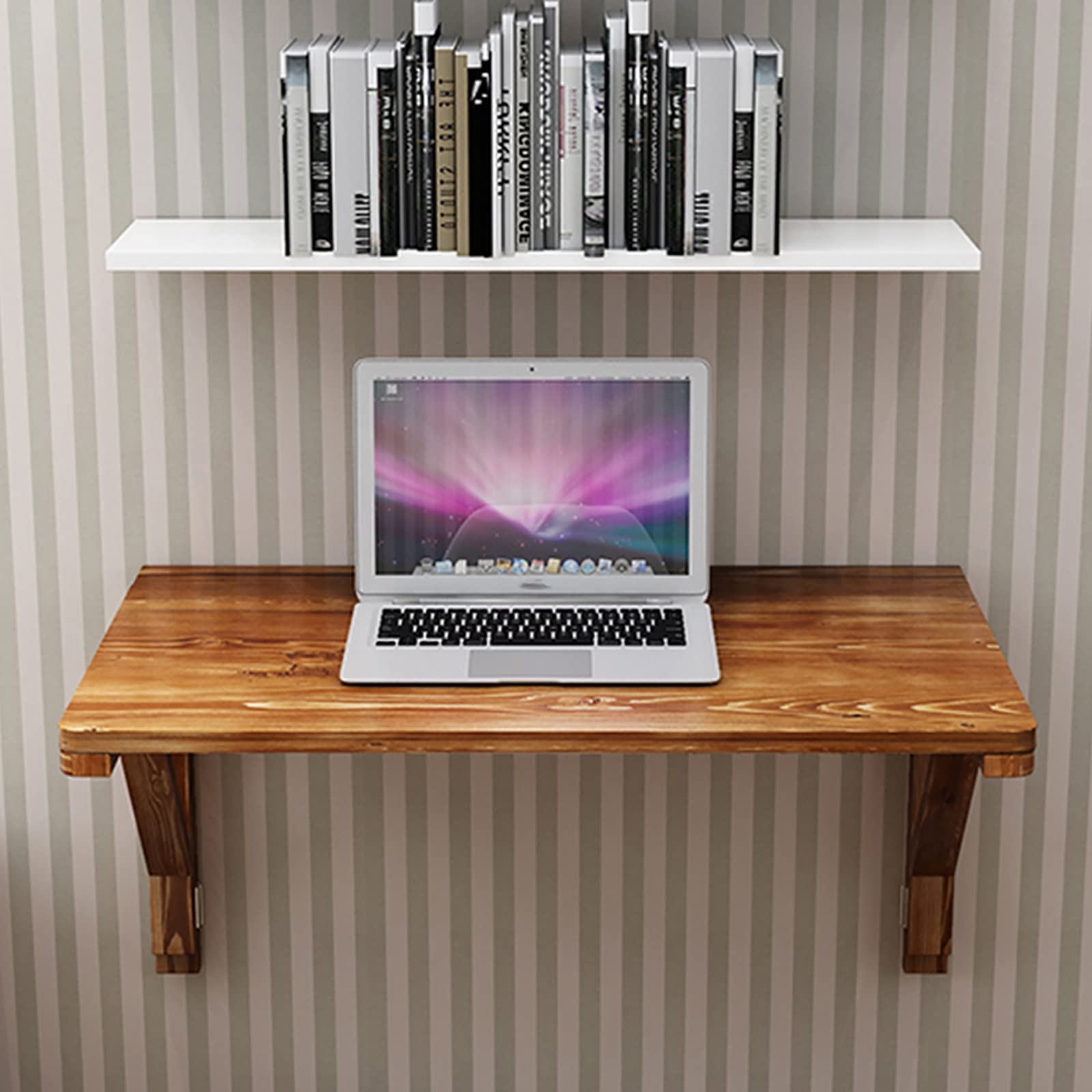 Table murale rabattable en bois massif pour petit espace
