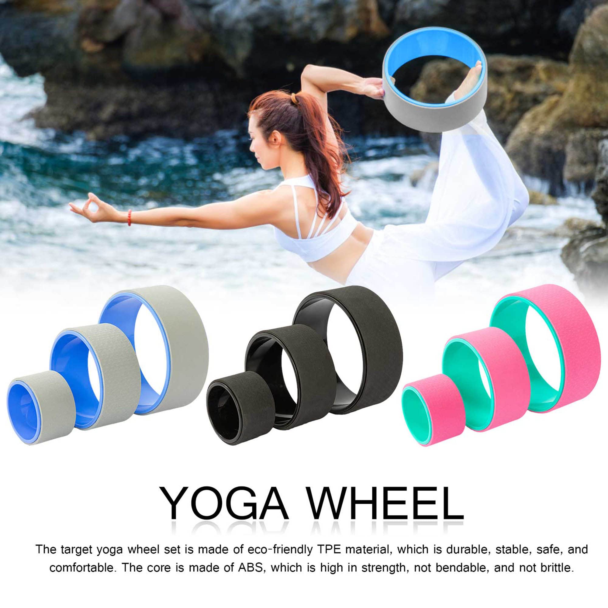 3Pezzi di Accessori per L'equilibrio dello Yoga per Il Rilassamento Muscolare della Ruota dello Yoga per Lo Stretching Prima Dell'esercizio E Il Relax Dopo L'esercizio