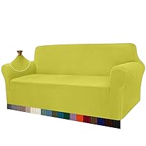 Granbest – Copridivano altamente elasticizzato, moderno, in tessuto jacquard, per soggiorno, protezione per cani e animali domestici (3 posti, giallo limone)