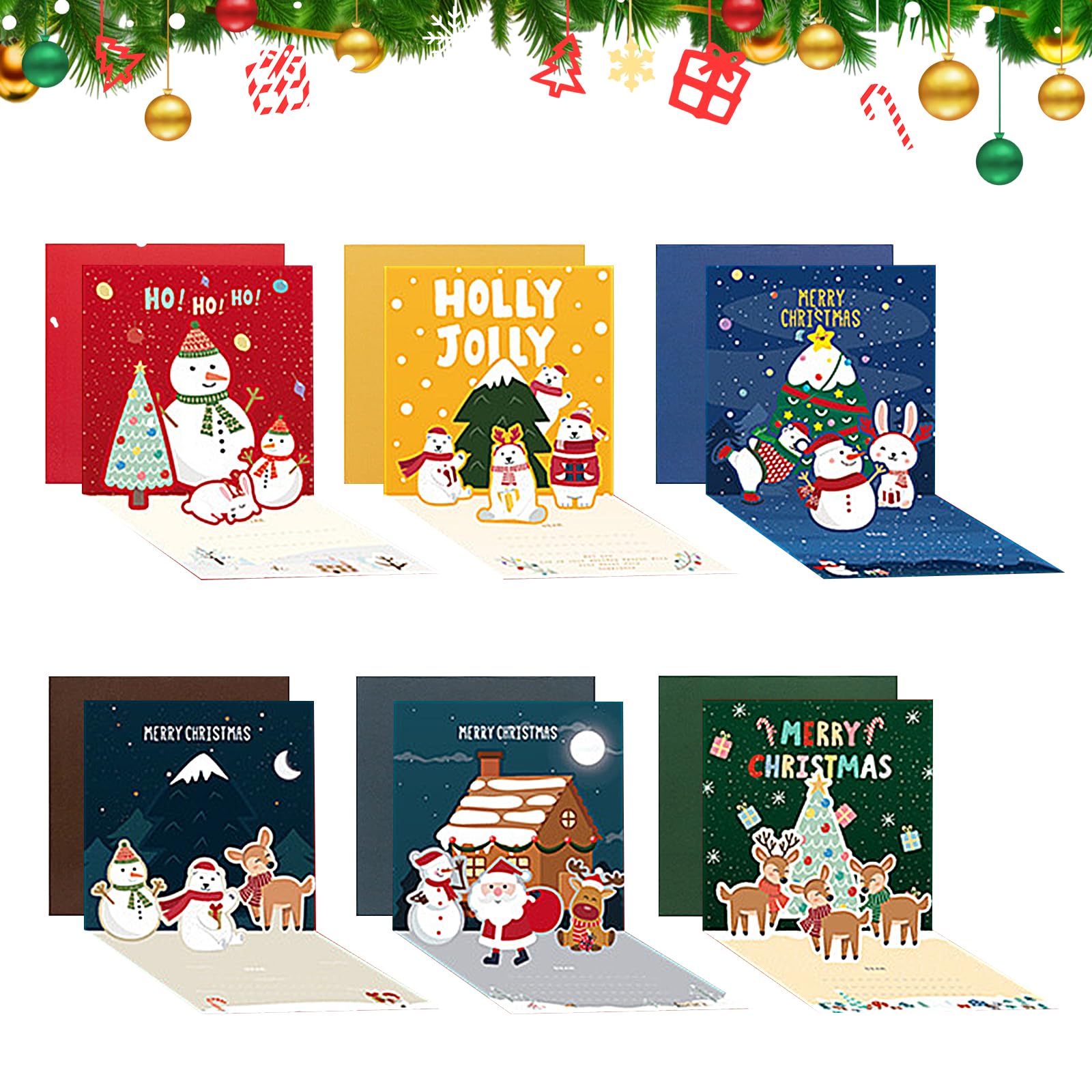 3D Kerstkaarten Set | Winsa Cadeaus