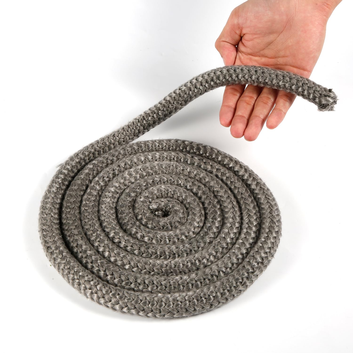 NQEUEPN Corda Camino di Tenuta 15mm x 2,5m, Robusta Impregnata di Grafite Guarnizione per Camino a Legna in Fibra di Vetro Sostituzione Guarnizione per Forno Stufa a Legna per Caminetti