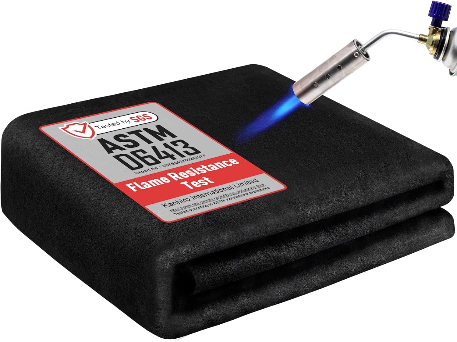 kanhiro 4x6 Feet Large Welding Blanket Fireproof Pad, 5mm Thickened Resistant Carbon Felt Cloth, Flame Retardant Fabric, Heat Shield for Soldering, Firepit, Grill Cover, Smoker