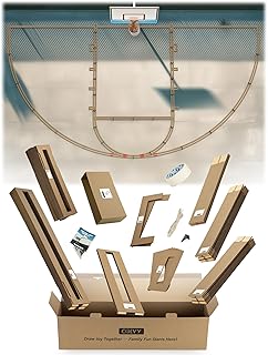 Quick Setup Backyard Basketball Court Marking Kit – Snap-Fit Stencils for Concrete,Asphalt,Residential Driveway,with Reusable & Easy Storage Cardboard (for High School)-Paint not Included