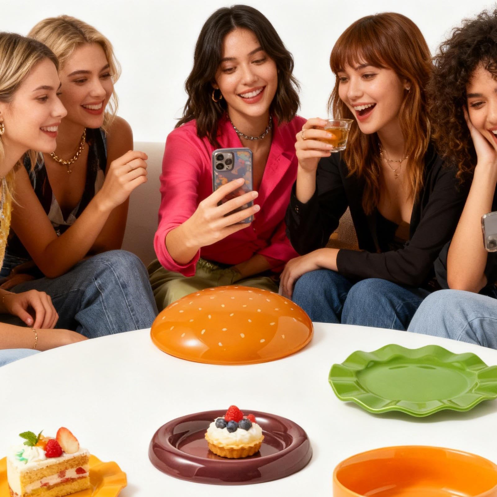 Set Di Per Hamburger Impilabili Stoviglie In Ceramica Impilabili | Per Cena E Dolce Per Organizzatori Di Feste Cuochi Domestici Cena In Famiglia Picnic All'Aperto Compleanno Barbecue Raduno
