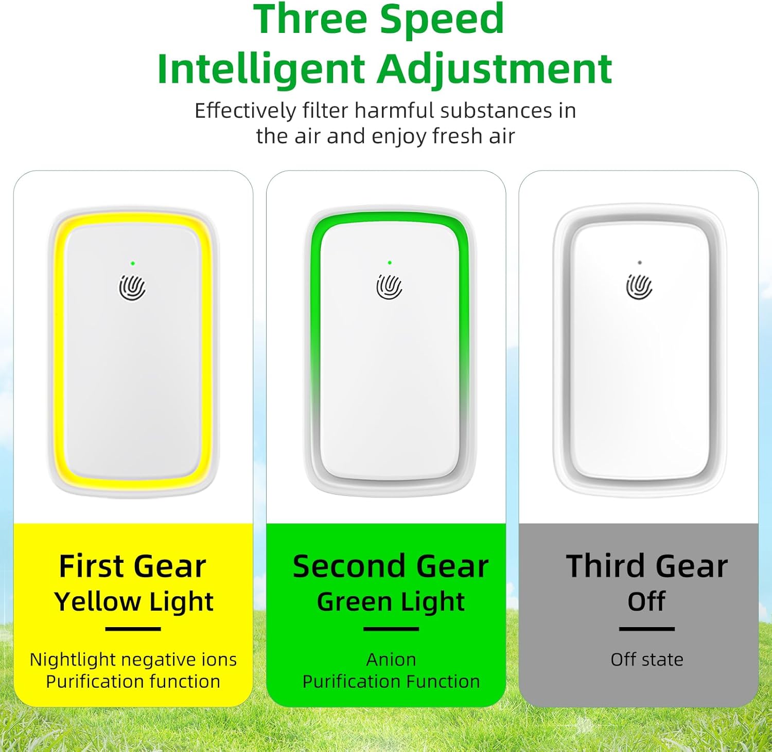 6Pack Plug In Air Ionizers with 3 LED Night Light,Negative Air Ionizer for Home Use,Mini Filterless Mobile Air Cleaner for Odor,Smoke Dust,Pets,Quiet Operation Air Freshener for Home,Office,Kitchen