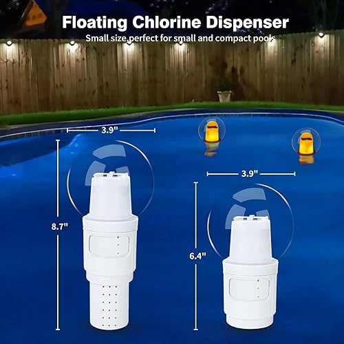 Miniatura 6 de Pool Chlorine Floater,Floating Chlorine Dispenser with Solar Flame Light,Spa Chemical Dispenser for 1" ChlorineBromine Tablet,Easy