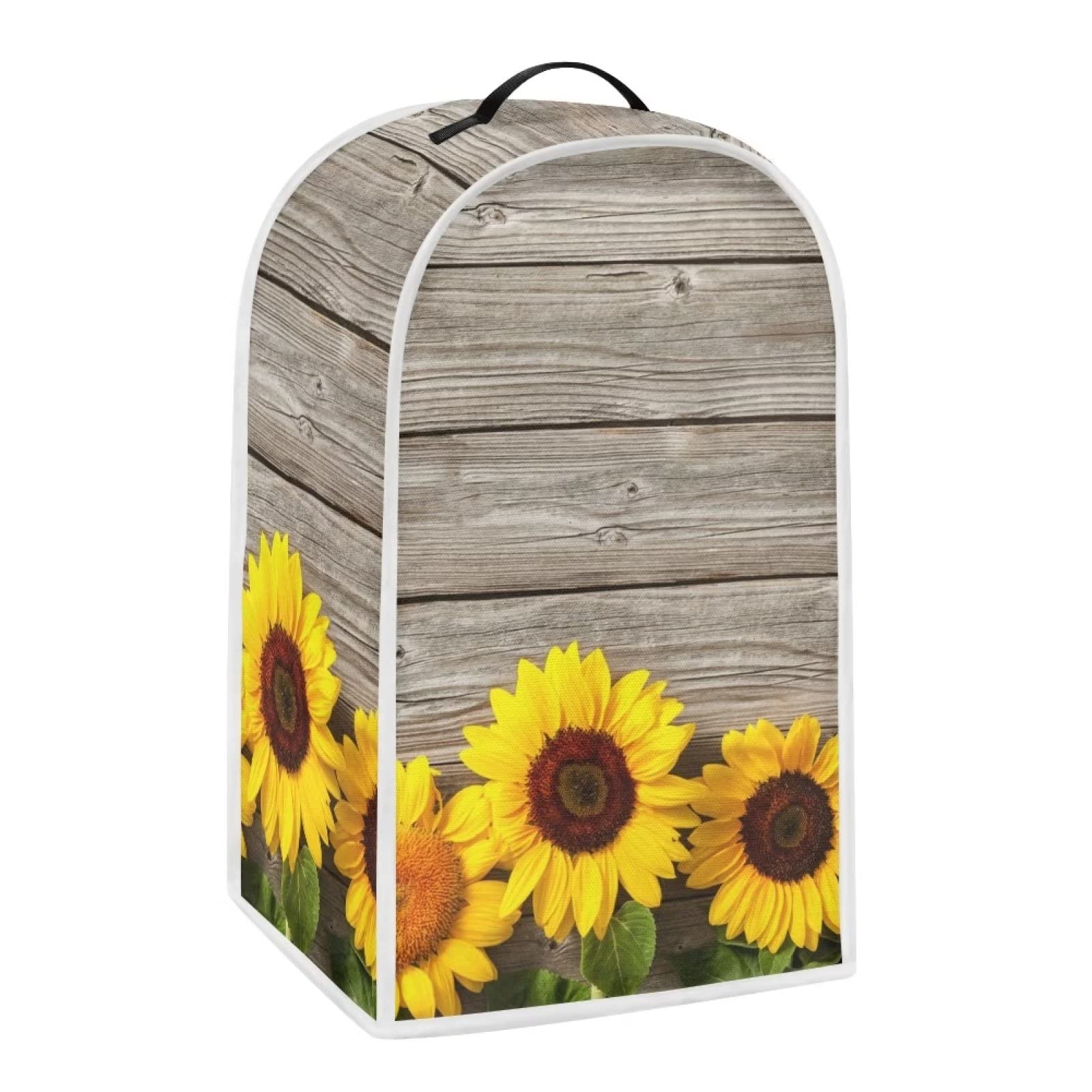 Biyejit Wood Sunflower Blender Dust Cover, Fingerprint Protection Cover for Stand Mixer or Coffee Machine, Home Kitchen Appliance Cover for Stain Dust Resistant Supplies with Handle