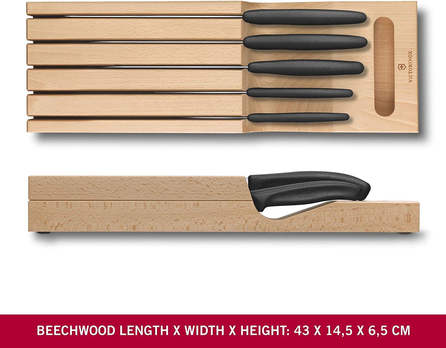 Victorinox Storage + Cutting Boards, Profi Schubladen-Messerhalter, 5-teilig, , Robuster Kunststoffgriff, mandel-beige