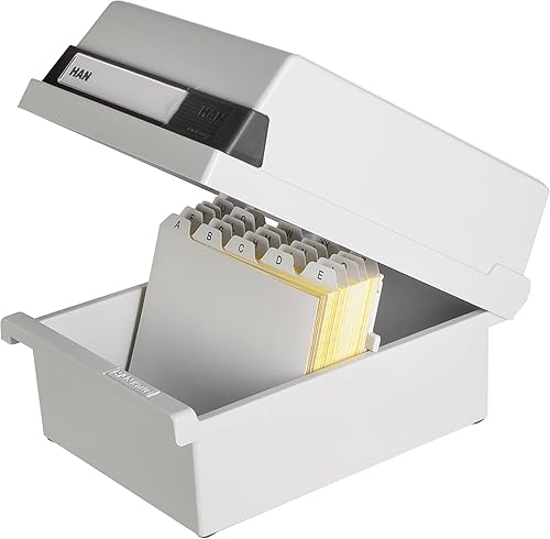 Miniatura 2 de HAN 966-11, caja de archivo de tarjetas A6 Landscape. Diseño innovador y atractivo con capacidad para 800 tarjetas, tapa ajustable suministrada con