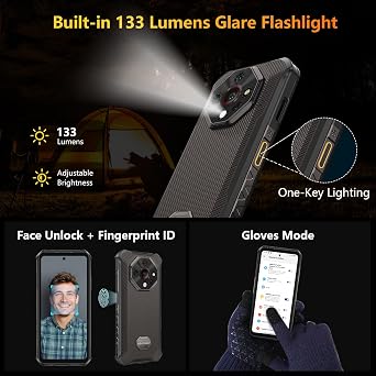 Ulefone Armor X16 Rugged Smartphone (Sand Dune), Plus Armor Molle Holster