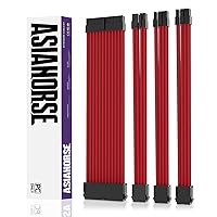 Vista 10 de AsiaHorse Extensión de cable PSU de 18 AWG con funda personalizada Mod GPU PC Audio Video Fuente de alimentación Cables trenzados suaves con kit