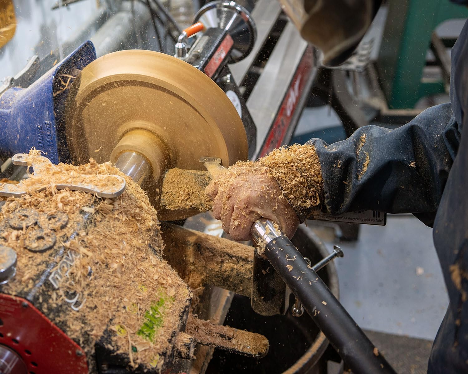 Simple Woodturning Tools Glue Hub with Threads to Hold Wood Blanks, optional hardwood waste block, Aluminum, Threaded (1.25"-8 Threads with Waste Block)