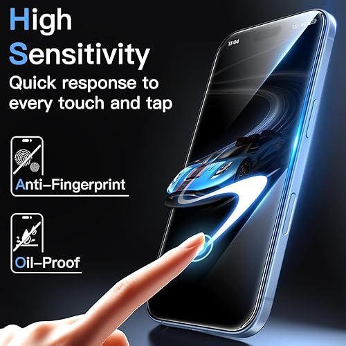 Miniatura 6 de JETech Protector de pantalla para iPhone 17 de 6.3 pulgadas, película de vidrio templado con herramienta de fácil instalación, dureza 9H, compatible