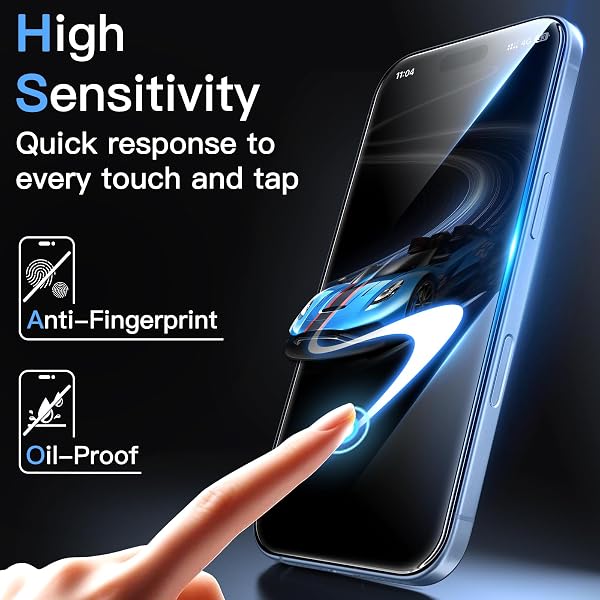 JETech Screen Protector for iPhone 17 6.3-Inch, Tempered Glass Film with Easy Installation Tool, 9H Hardness, Case-Friendly, 3-Pack - 5