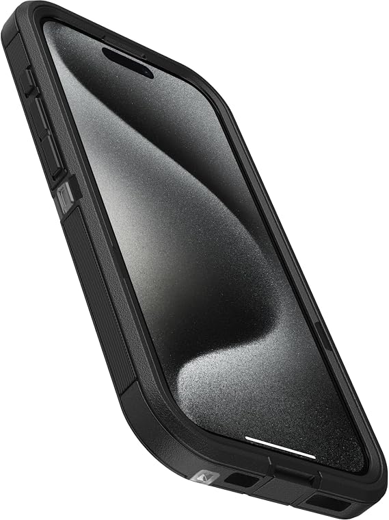 OtterBox iPhone 15 Pro (Only) Defender Series XT Clear Case - Dark Side (Black/Clear), Screenless, Rugged, Snaps to MagSafe, Lanyard Attachment