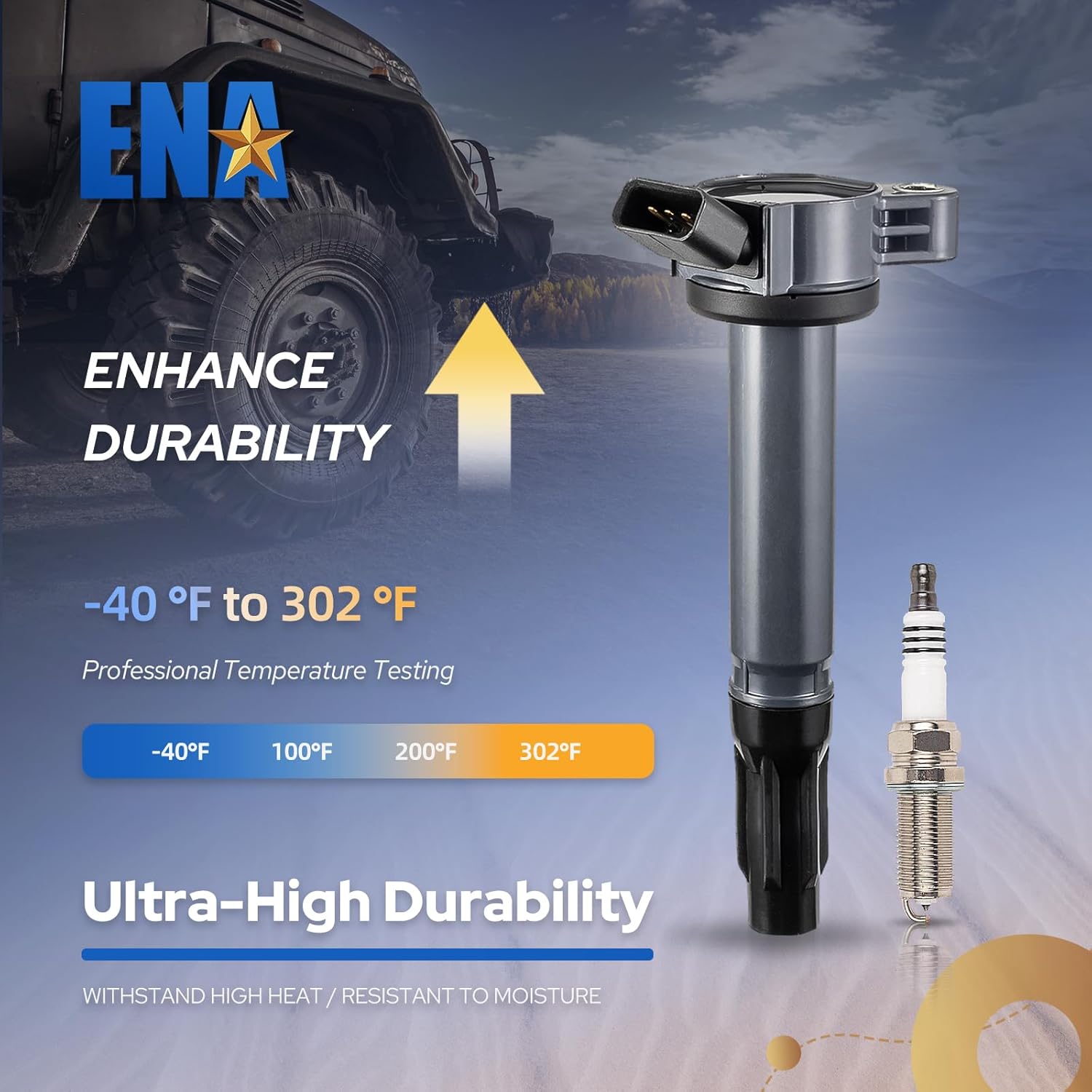 ENA Pack 6 UF487 Ignition Coil Spark Plug 3.5 V6 Compatible with Lexus Toyota Avalon Highlander Camry Highlander RAV4 Sienna Venza RX450h ES350 IS350 2007 2008 2009 2010 2011 2012 2013 2014 2015