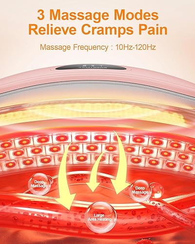 Miniatura 3 de SWEETFULL Portable Heating Pad Cordless, Electric Menstrual Heating Pads with 3 Heat Levels and 3 Massage Modes, Waist Belt, 2000mAh Rechargeable,