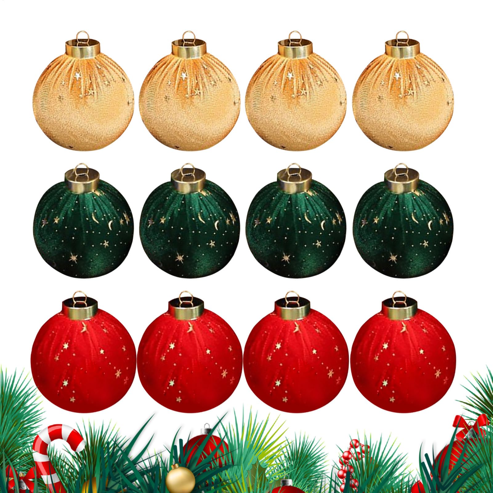 Boules de Noël pour sapin velours : décoration extérieure et fêtes d'hiver