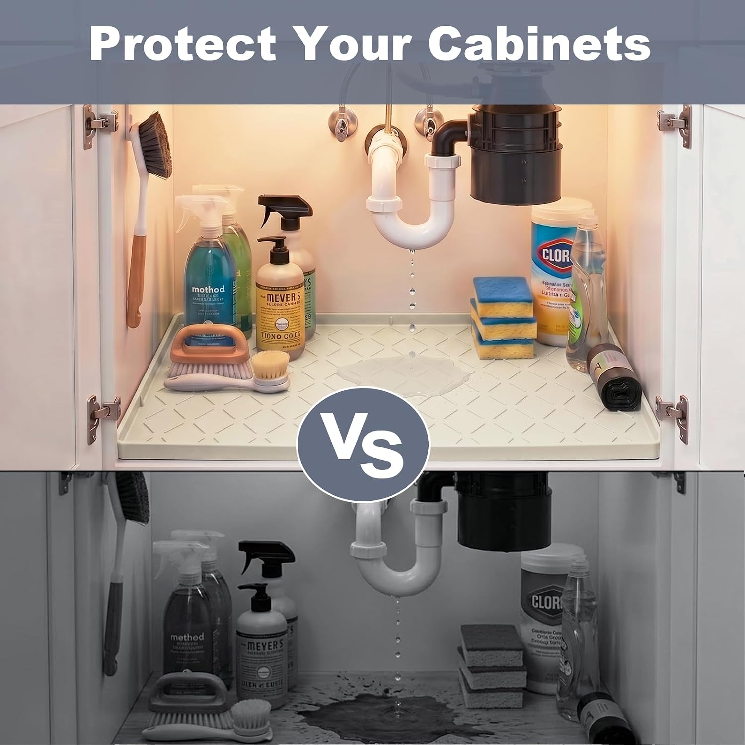 Extra Thick Under Sink Mat Waterproof with Raised Edge 19" x 22" image 5