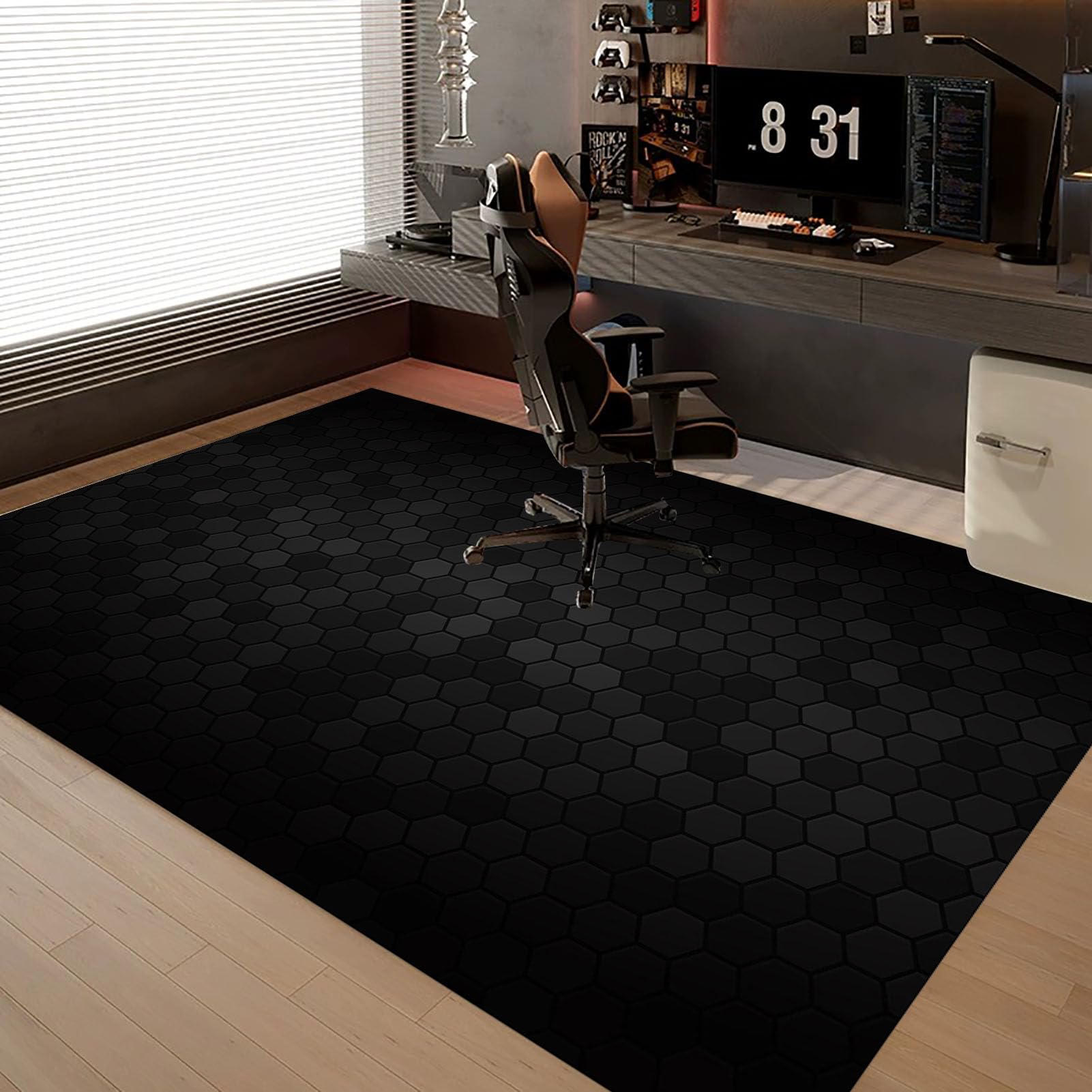 90 x 140 cm Tapis Chaise de Bureau, Tapis de Chaise Gaming Antidérapant Protège Parquet Chaise roulettes, Tapis de Sol pour Bureau Plancher de Bois, Tapis Protège-Sol pour Chaise de Bureau