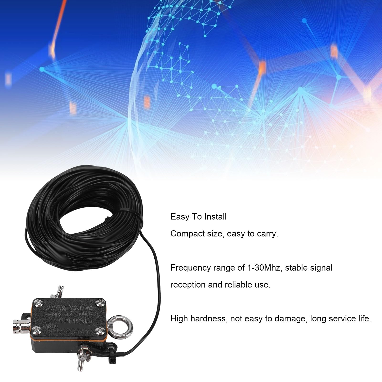 Antenas Portátiles de Corta, Fáciles de Instalar, Antenas de Radio Alimentadas con Extremo HF de PVC para Actividades Al Aire Libre, 1-30MHZ