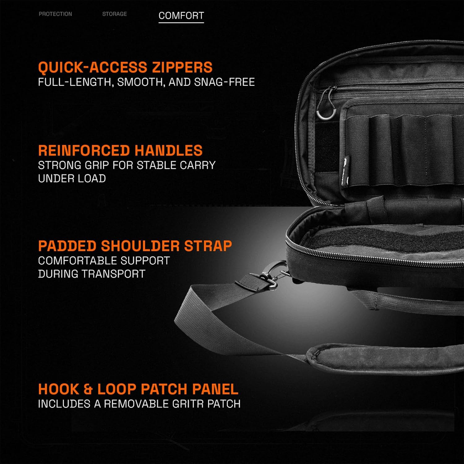 GRITR Handgun Briefcase for Multiple Guns - Soft Pistol Case Range Bag for Handguns and Ammo w/ 6 Magazine Storage Slots, Padded Interior & Extra Pockets - Pistol Pouch for Shooting & Everyday Carry