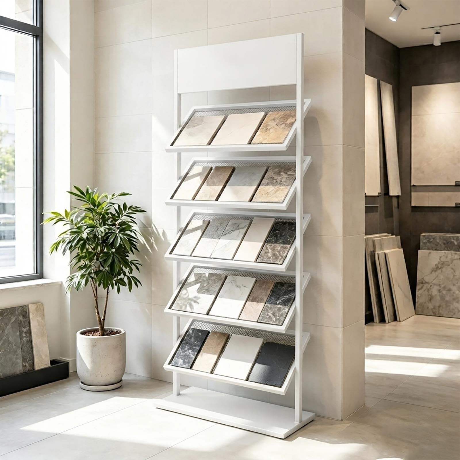 Espositore Ceramico Multistrato 5 Slot Adatto Showroom Negozi al Dettaglio
