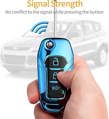 Miniatura 5 de Sindeda para Ford Funda para Llavero con Llavero de Protección Completa Suave Funda para Llavero Compatible con Ford F150 F250 F350 F450 F550