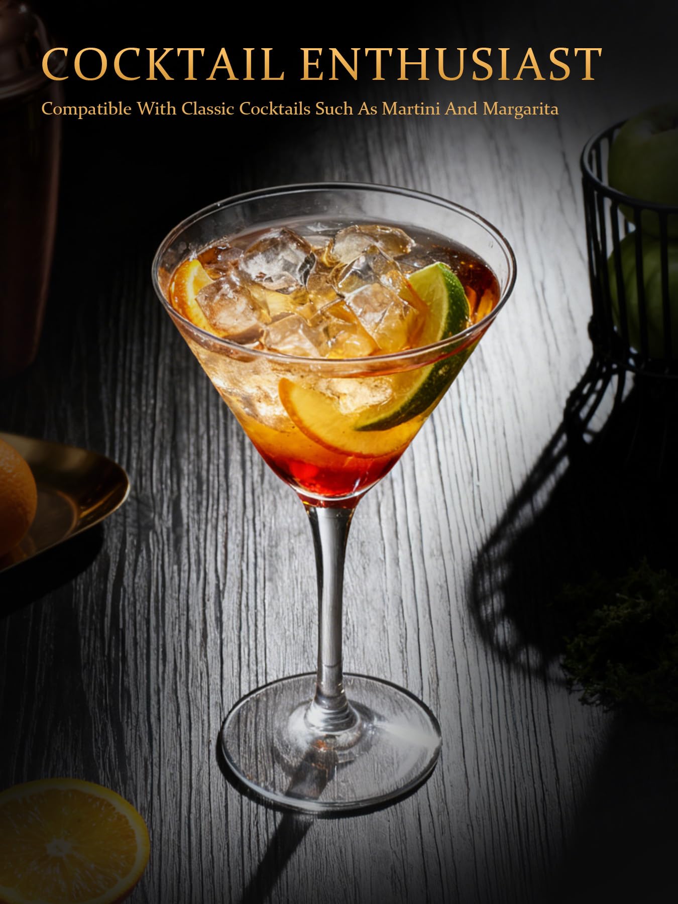 Lot de 6 Verres à Martini 160 ml en Cristal Sans Plomb – Verres à Cocktail avec Pied, Verre Margarita, Espresso Martini, Gin, Tequila, Coupe Cocktail Transparente Compatible Lave-Vaisselle