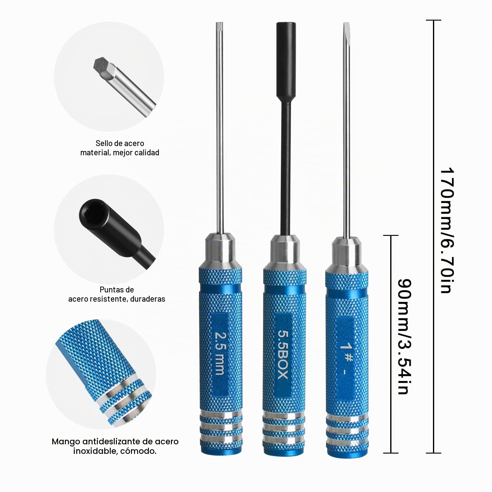 12Pcs RC Coche Herramientas Juego de destornilladores con alicates Llave de tubo Hobby Herramientas Juegos para RC Coche Drone Avión Helicóptero Herramienta de reparación (Azul)