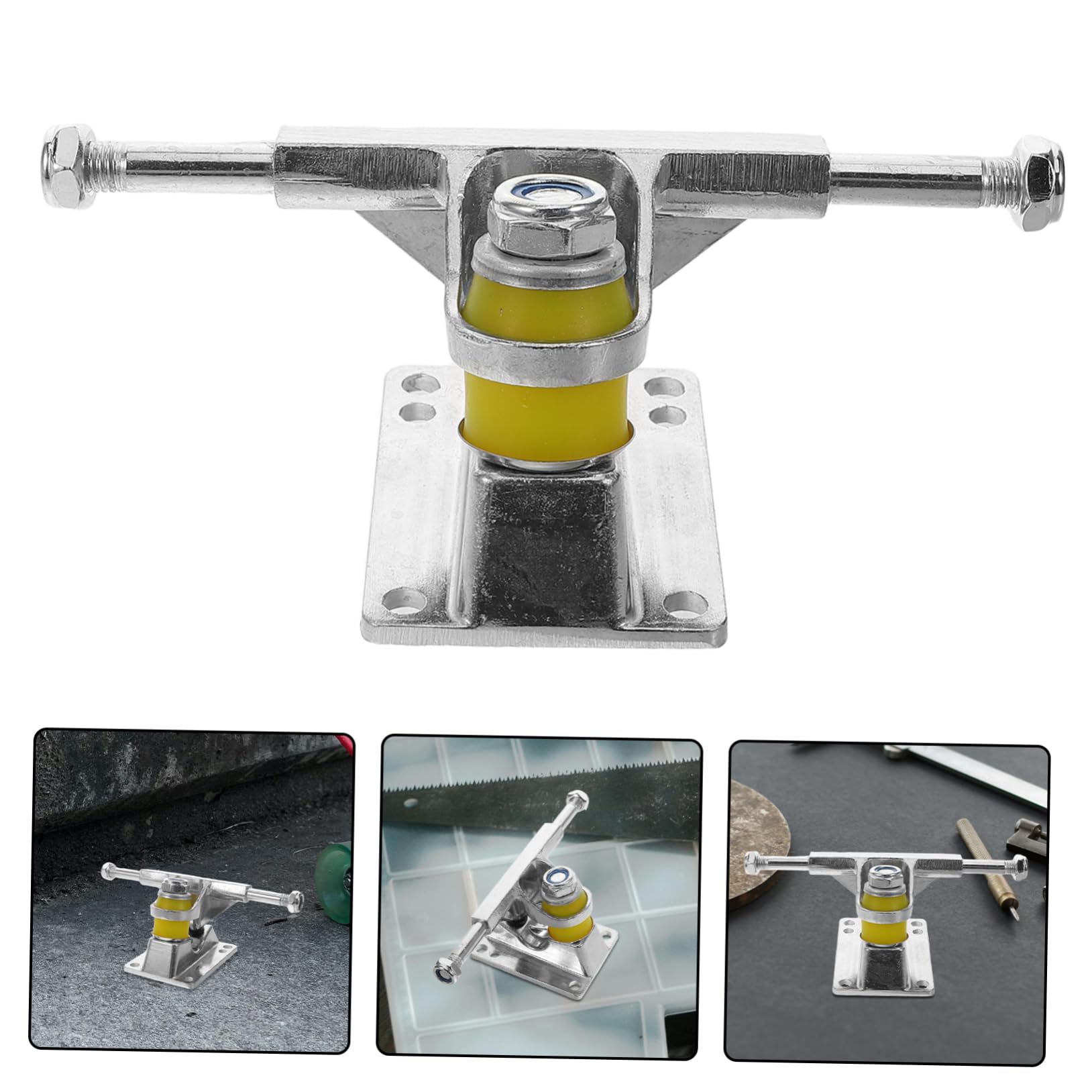GANAZONO Trucks Construction de de D'aluminium Argenté Alliage Skateboard en Accessoire Duo Robuste et Matériau Réutilisable pour Remplacement et Support de Planche