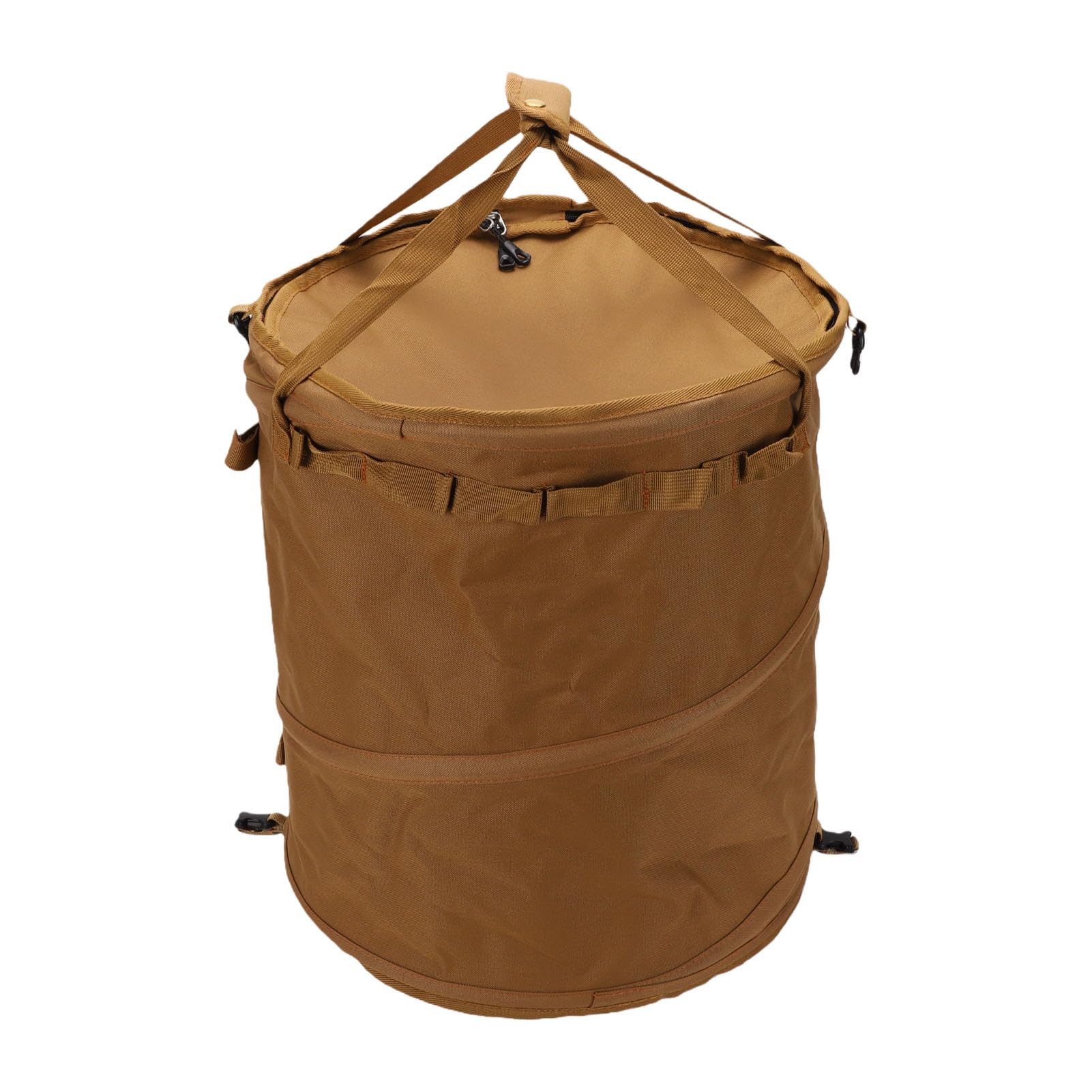 Bote de Basura Plegable, Contenedor de Almacenamiento Emergente Portátil Resistente de 62L para Aventuras Al Aire y Organización del Hogar (BROWN)