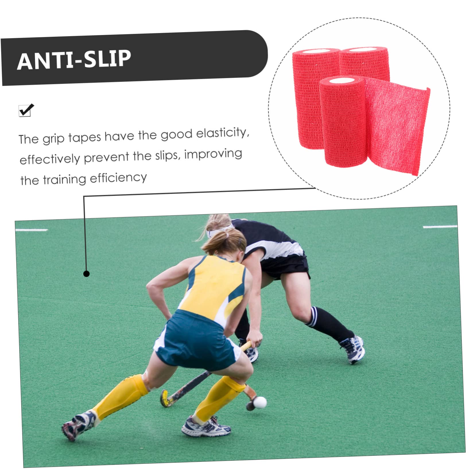 Abaodam 3 Rolls Hockey Racket Grip Tape Sweat Absorbent Slip Wrapper for Enhanced Performance for Hockey Training and Games Design