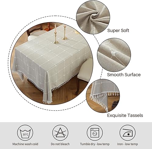 Miniatura 4 de Deep Dream Mantel de 70 x 86 pulgadas, mantel ampliado mejorado, sin arrugas, antidecoloración para mesa rectangular, decoración de mesa para