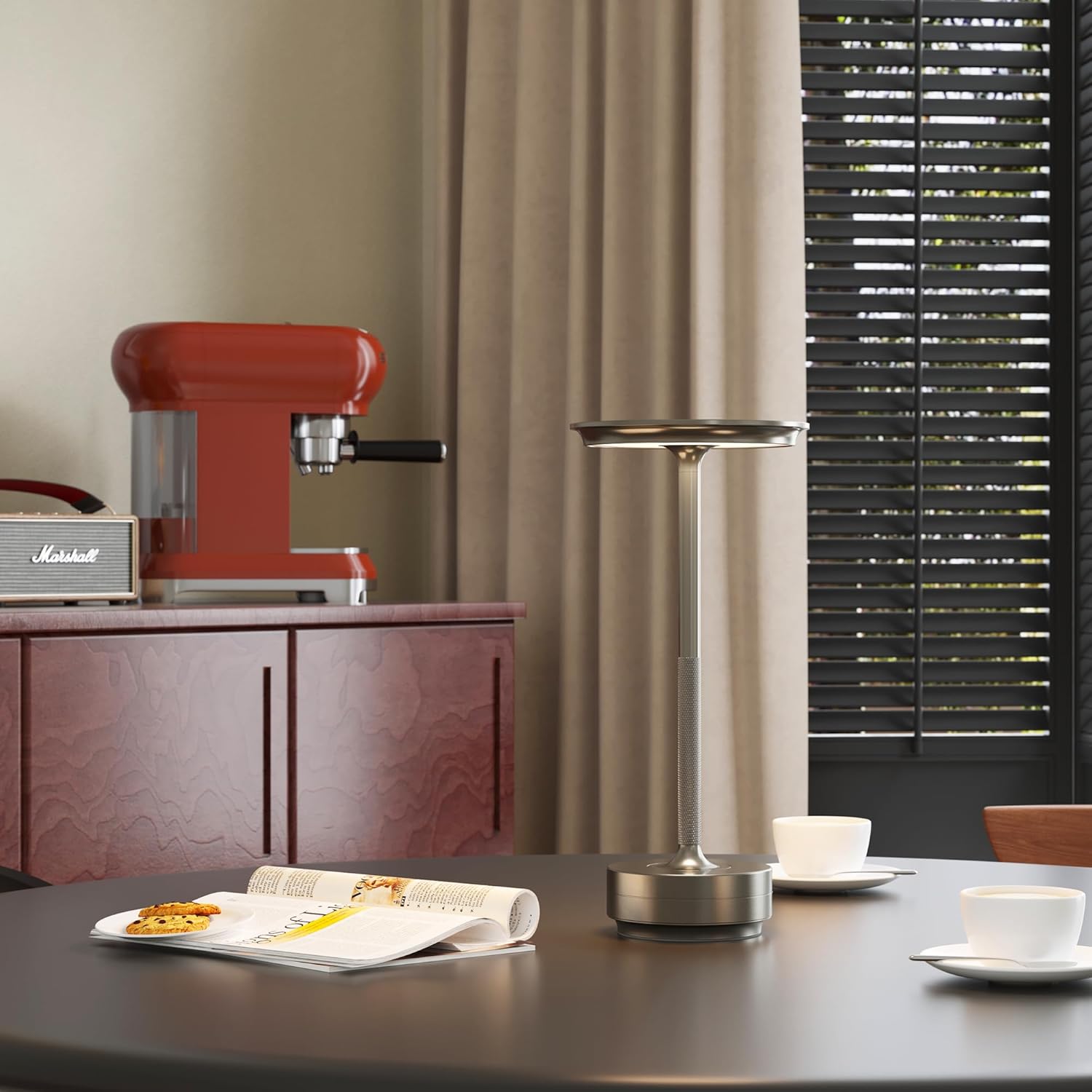 2 Pack Cordless Table Lamp, LED Rechargeable Table Light with 3 Temp Settings, Stepless Dimming, 5000mAh Battery, USB-C, Memory, Aluminum Alloy, for Home, Patio, Restaurant, Outdoor. Silver