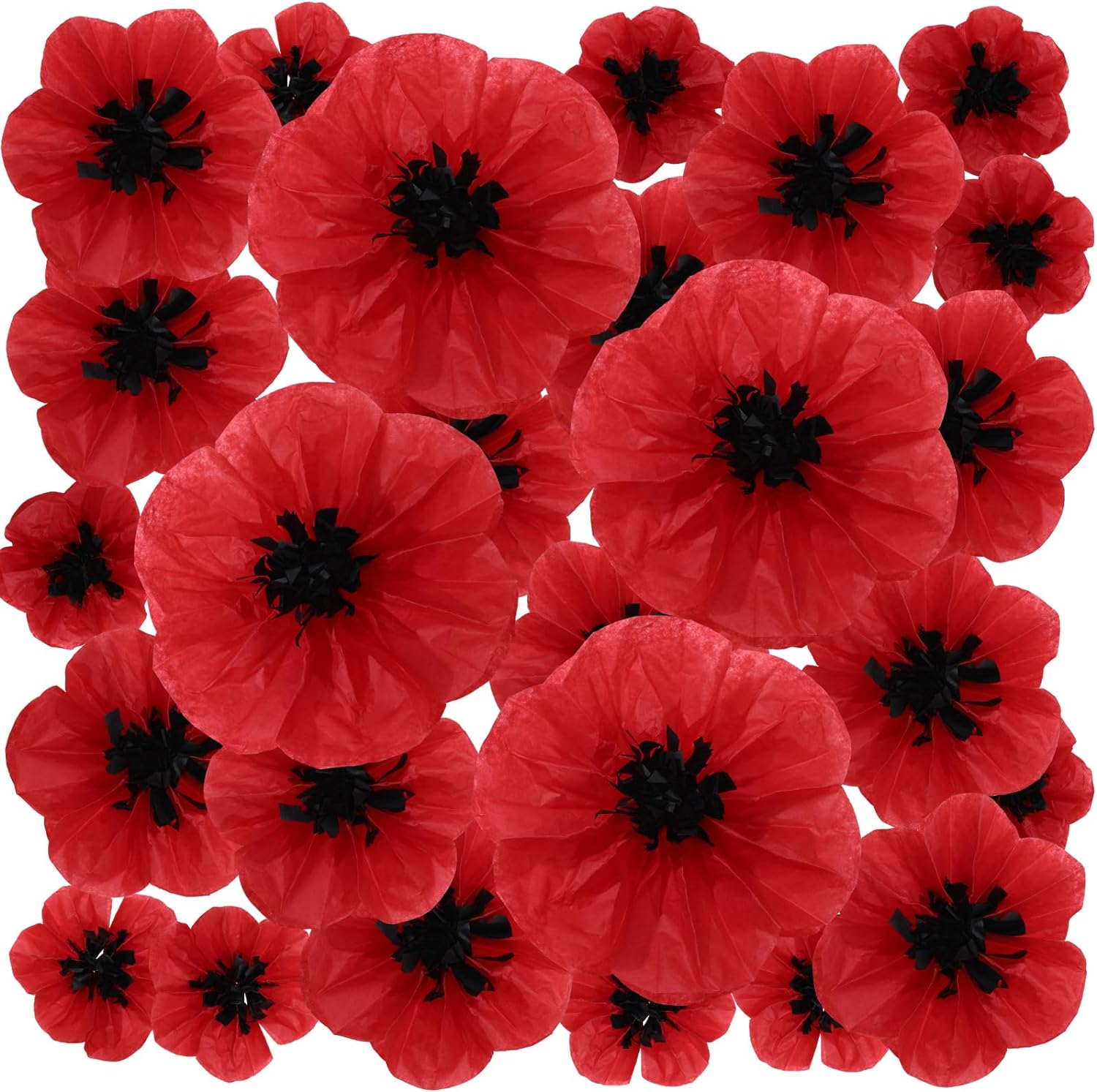 WILLBOND 18 Pcs 18 Pcs Artificial Halloween Red Poppy
