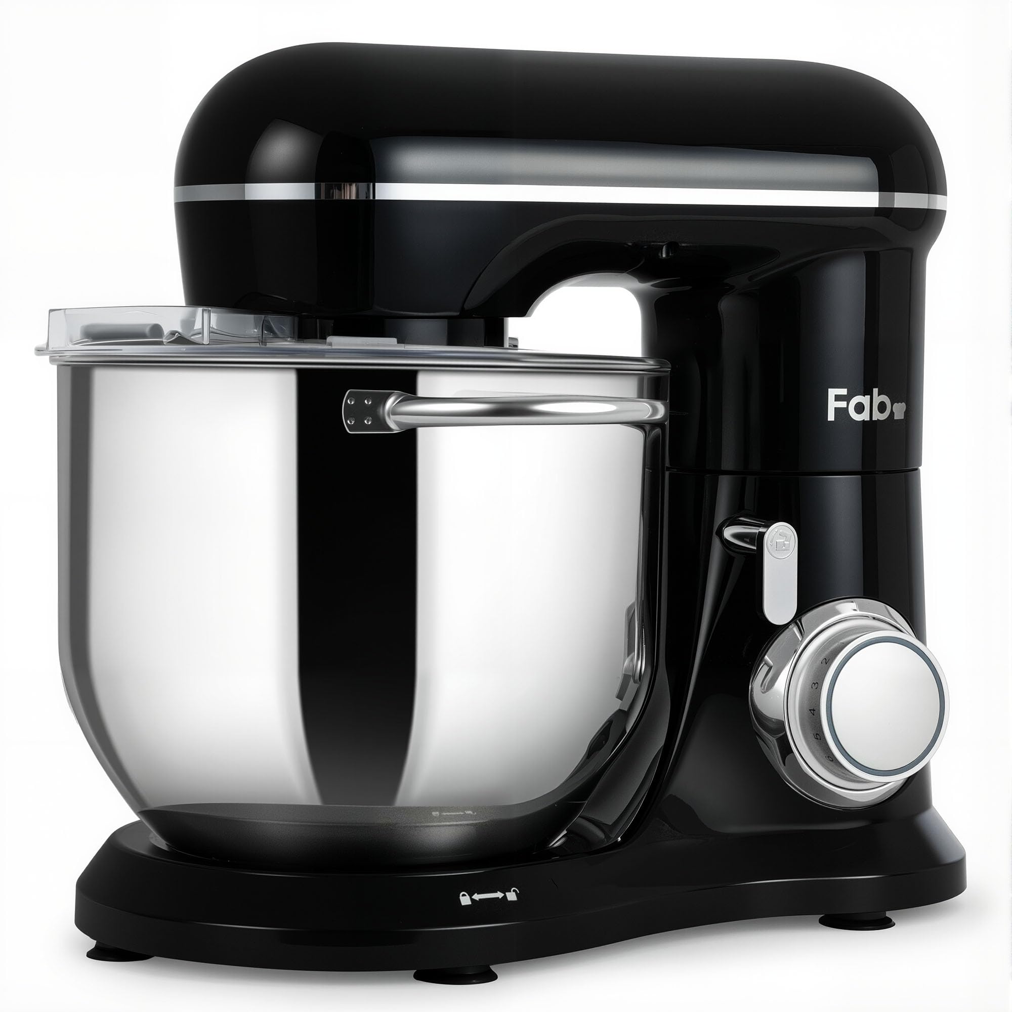 Fab by Kitchen in the box Stand Mixer, 8L Electric Food Mixer with 10 Speeds, 2000W Kitchen Appliance for Home Baking with Dough Hook, Whisk, Beater (Black)