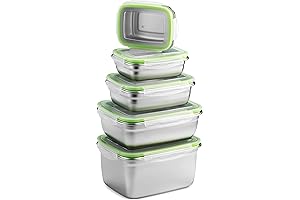 Premium Stainless Steel Storage Containers with Leak Proof Lids