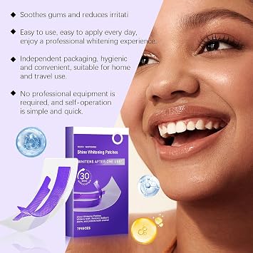 7PCS Professional Teeth Whitening Strips, Purple Whitening Strips, Non-Sensitive Whitening Patches with Color Correction Technology, Gentle Toothpaste Tablets Alternative for Effective Teeth Whitener