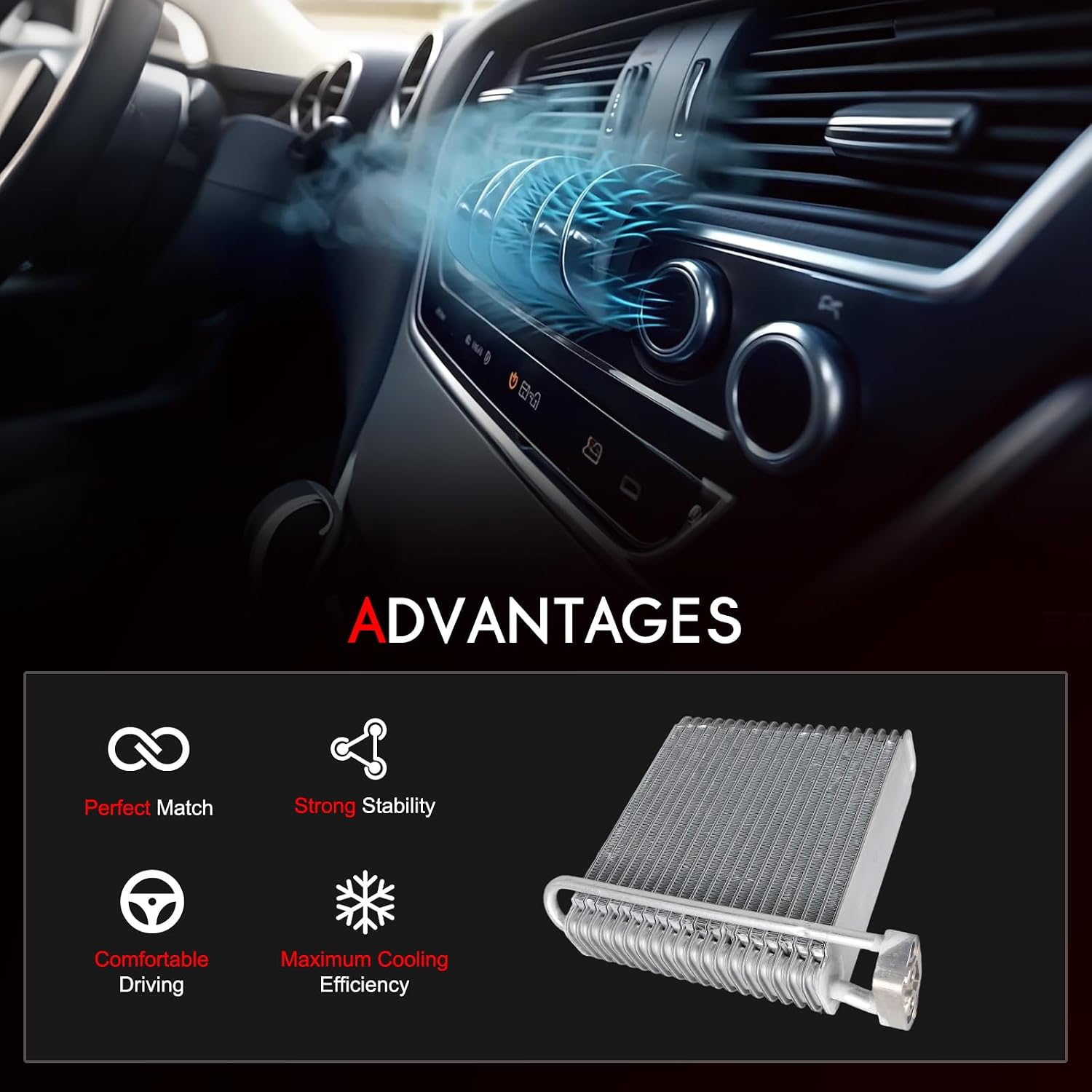 A/C Evaporator Core Compatible with ESCALADE 2003-2014 AVALANCHE 2003-2006 SILVERADO SIERRA YUKON 2003-2013 SILVERADO CLASSIC 2007 H2 2003-2009